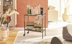 Servierwagen Seano | Wildeiche (Nachbildung) / Schwarz