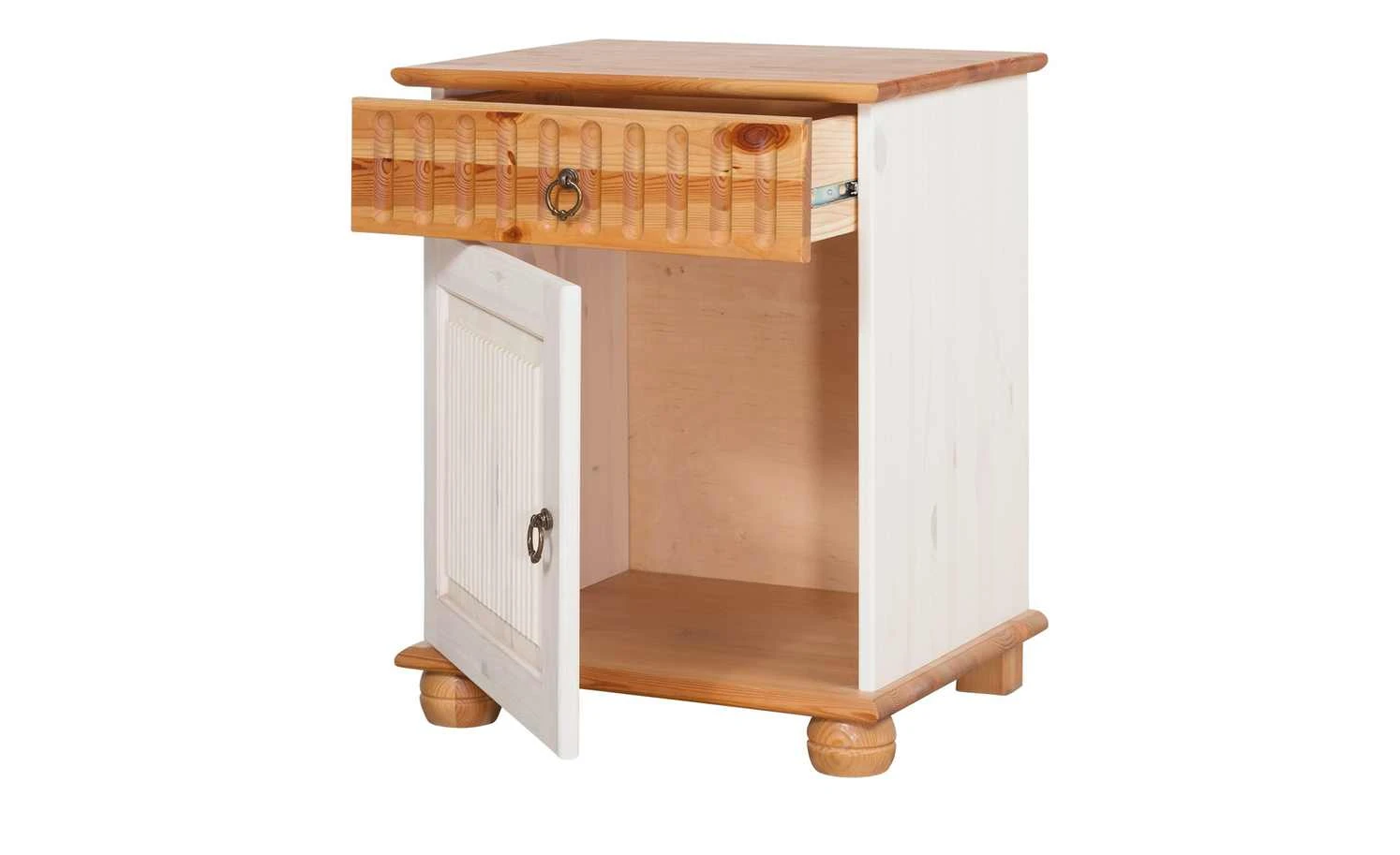 Nachtkommode Bornholm | Kiefer Weiß / Kiefer antikfarben 8 Nachtkommode Bornholm | Kiefer Weiß / Kiefer antikfarben – Bild 6