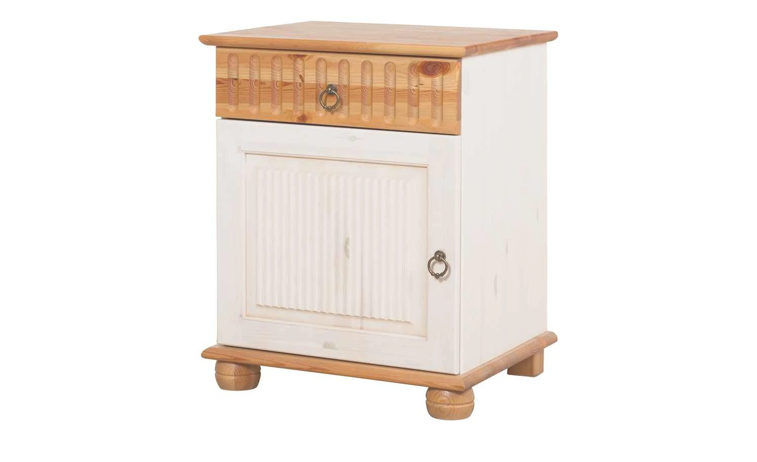 Nachtkommode Bornholm | Kiefer Weiß / Kiefer antikfarben 6 Nachtkommode Bornholm | Kiefer Weiß / Kiefer antikfarben – Bild 4