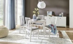 smart Esstisch ausziehbar Magnus | 80 x 70 cm Kernbuche Weiß