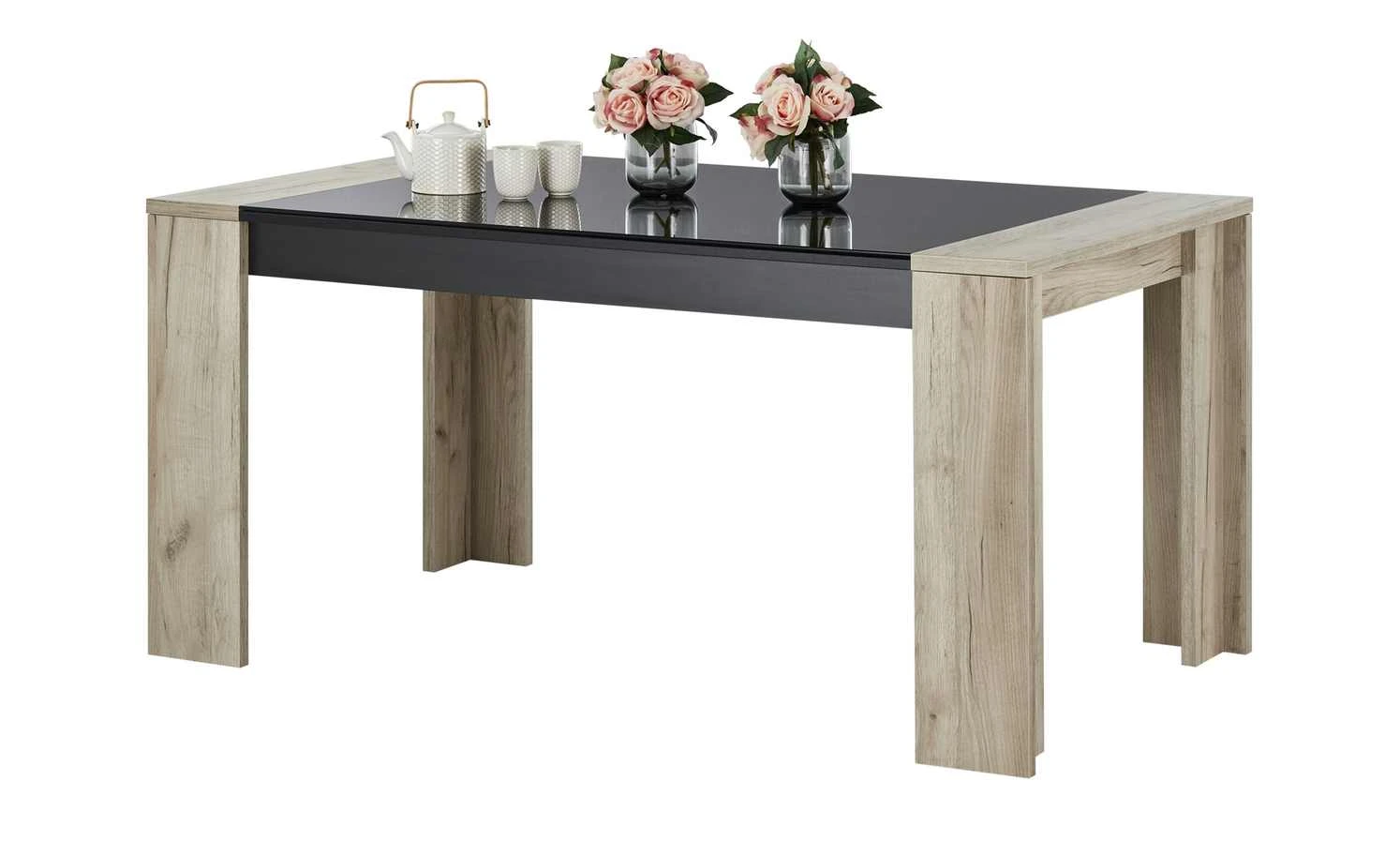 Esstisch Tarek | Wildeiche grau (Nachbildung) / Schwarz 7 Esstisch Tarek | Wildeiche grau (Nachbildung) / Schwarz – Bild 5