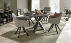 Tischplatte Foresta | Schwarzstahl (Nachbildung) 110 cm Durchmesser