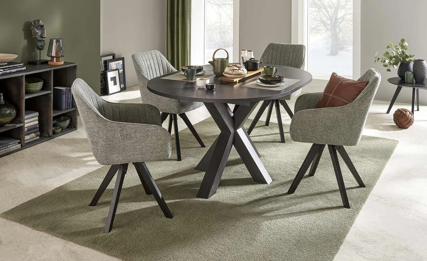 Tischplatte Foresta | Schwarzstahl (Nachbildung) 110 cm Durchmesser 3 Tischplatte Foresta | Schwarzstahl (Nachbildung) 110 cm Durchmesser