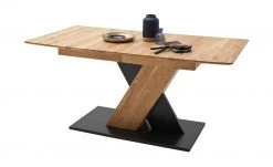 Säulentisch ausziehbar Balu | X-Säule Wildeiche Schwarz-Grau 180|cm -Tischety Verkaufe 14305559 4 202102102233