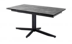 HPL/Glas-Säulentisch ausziehbar Minni | Steinoptik Grau