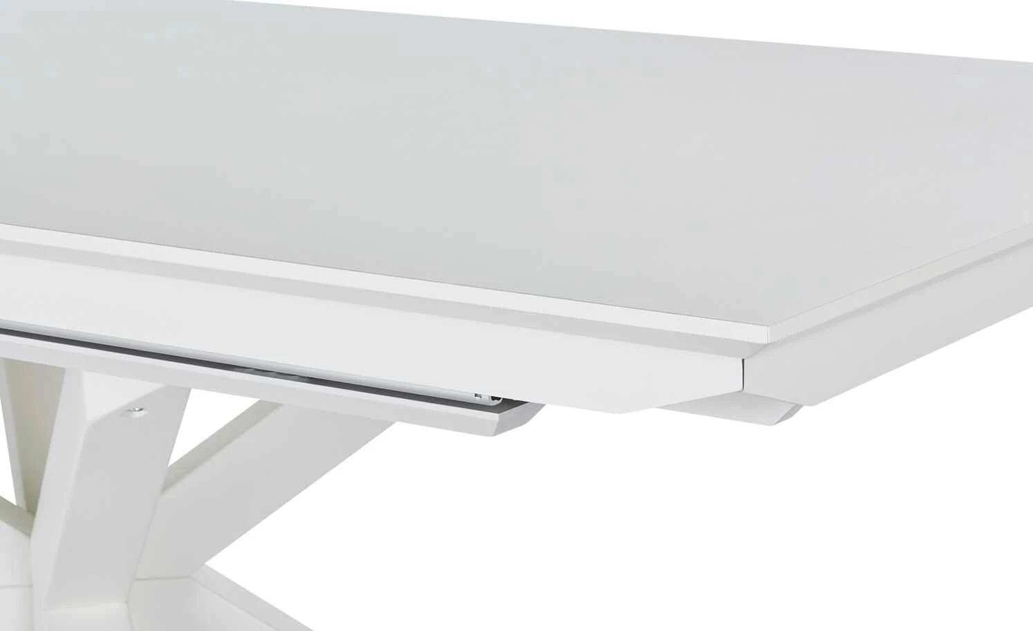 Berger & Rath Säulentisch ausziehbar Xeno | Weiß - Creme 160|cm 4 Berger & Rath Säulentisch ausziehbar Xeno | Weiß - Creme 160|cm – Bild 2