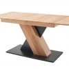 Säulentisch ausziehbar Balu | X-Säule Kernbuche Schwarz-Grau 140|cm