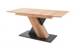 Säulentisch ausziehbar Balu | X-Säule Kernbuche Schwarz-Grau 180|cm