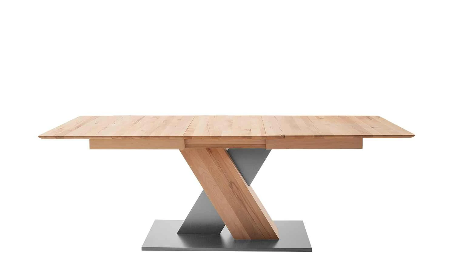 Säulentisch ausziehbar Balu | X-Säule Kernbuche Grau-aluminiumfarben 140|cm 14 Säulentisch ausziehbar Balu | X-Säule Kernbuche Grau-aluminiumfarben 140|cm – Bild 12