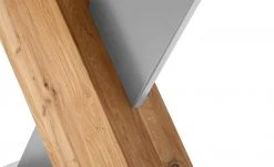 Säulentisch ausziehbar Balu | X-Säule Wildeiche Grau-aluminiumfarben 180|cm -Tischety Verkaufe 14307496 6 202102102233