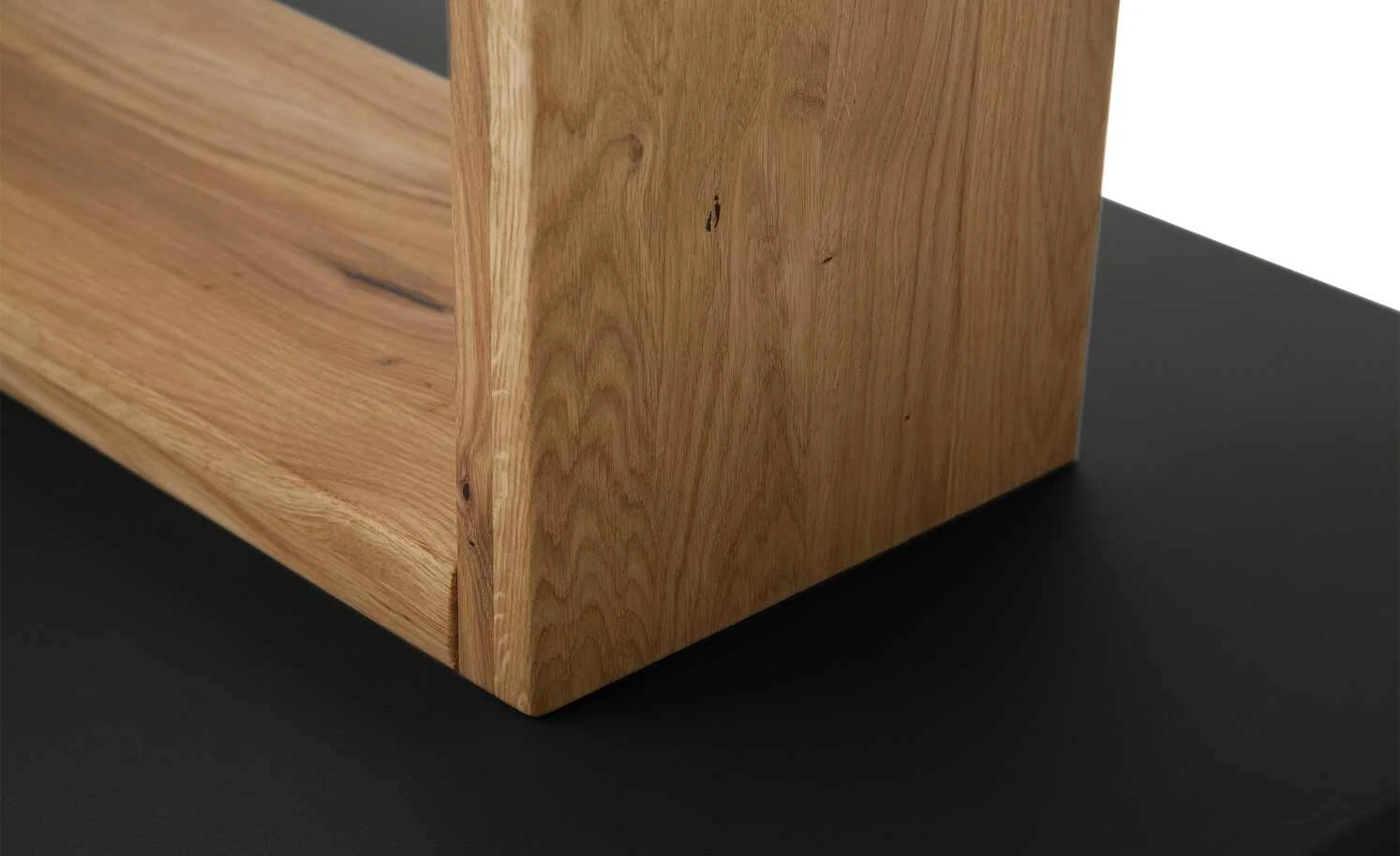 Säulentisch ausziehbar Balu | U-Säule Wildeiche Schwarz-Grau 180|cm 7 Säulentisch ausziehbar Balu | U-Säule Wildeiche Schwarz-Grau 180|cm – Bild 5