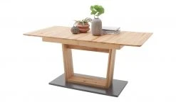 Säulentisch ausziehbar Balu | U-Säule Kernbuche Grau-aluminiumfarben 140|cm -Tischety Verkaufe 14307501 9 202102102233