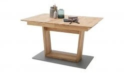 Säulentisch ausziehbar Balu | U-Säule Wildeiche Grau-aluminiumfarben 140|cm -Tischety Verkaufe 14307502 7 202102102232