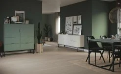 Esstisch Linera | Grün / Schwarz