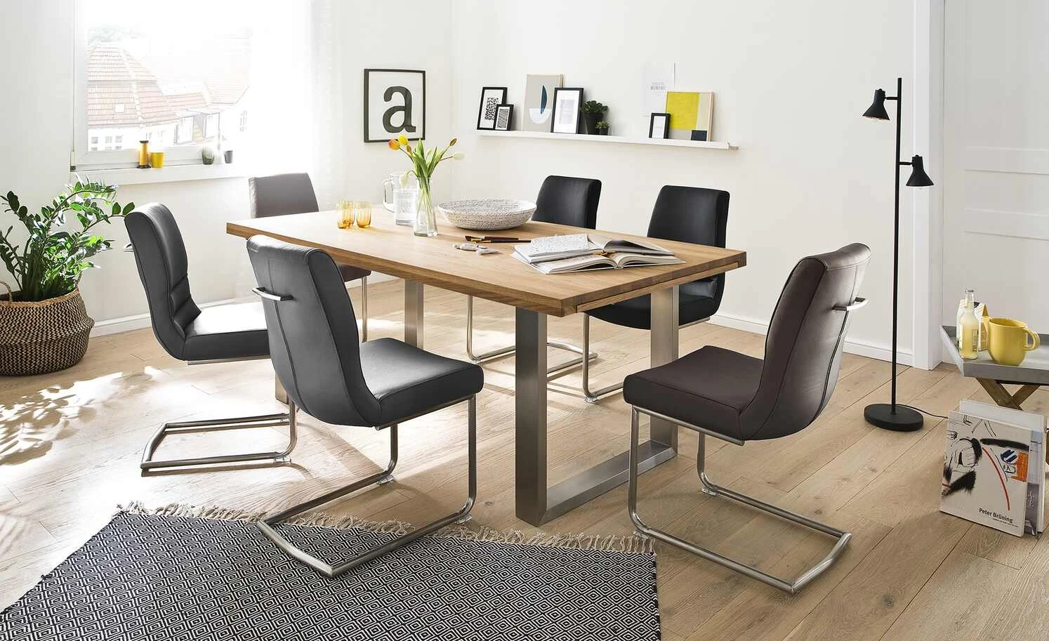 Woodford Kufentisch Aaron | 200|cm Wildeiche Edelstahl 5 Woodford Kufentisch Aaron | 200|cm Wildeiche Edelstahl – Bild 3