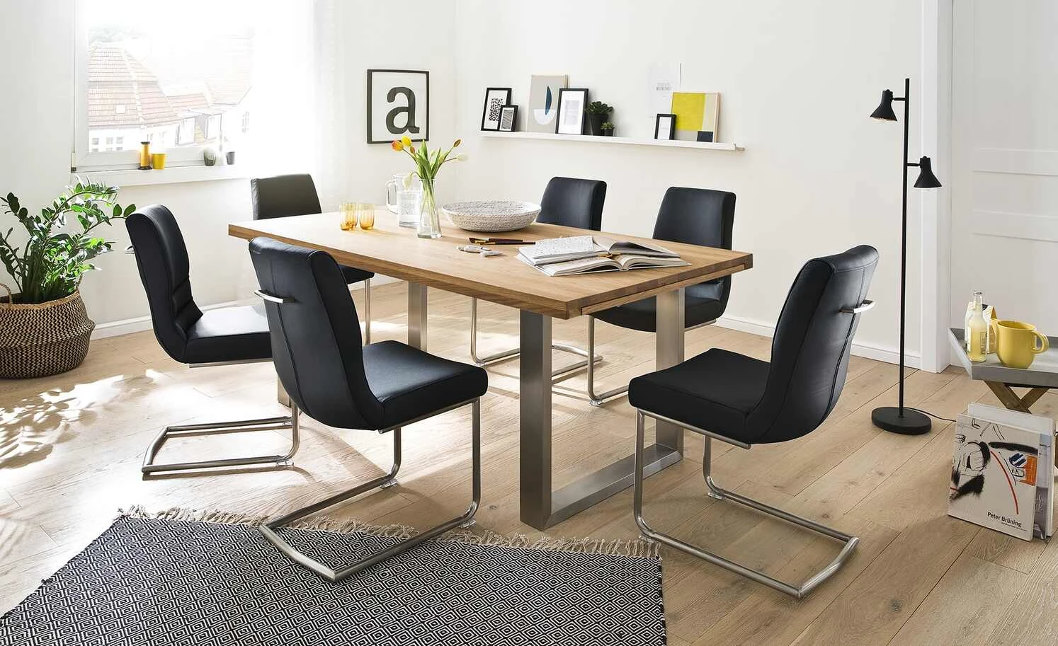 Woodford Kufentisch Aaron | 200|cm Wildeiche Edelstahl 4 Woodford Kufentisch Aaron | 200|cm Wildeiche Edelstahl – Bild 2