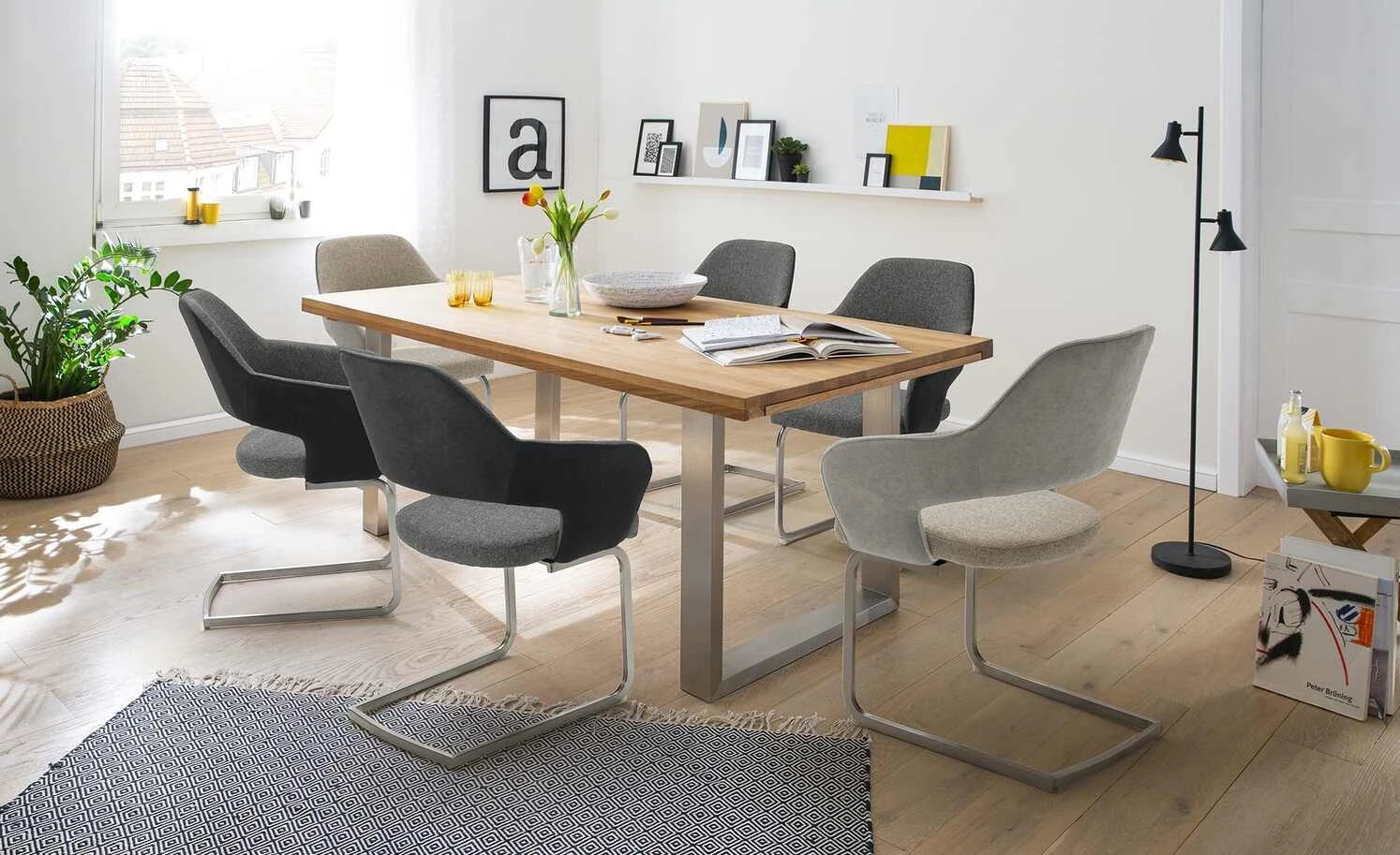 Woodford Kufentisch Aaron | 200|cm Wildeiche Edelstahl 3 Woodford Kufentisch Aaron | 200|cm Wildeiche Edelstahl