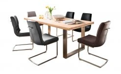 Woodford Kufentisch Aaron | 220|cm Eiche Bianco Edelstahl