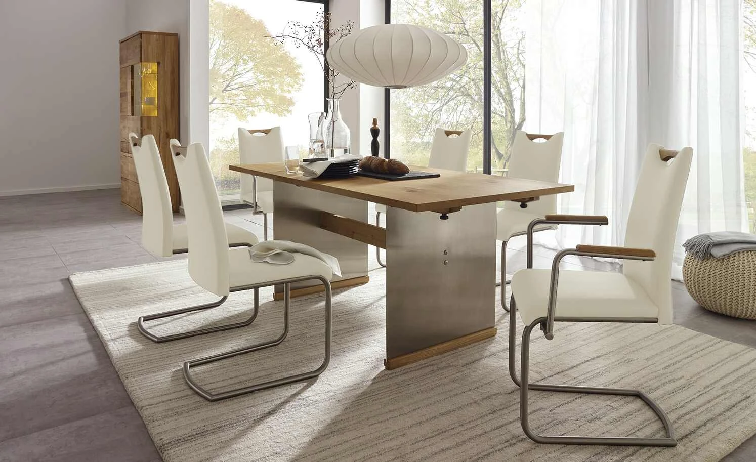 Wohnwert Esstisch ausziehbar Der Wangentisch | Holzwerkstoff furniert Oberflächenbehandlung: Wachseffektlack 160|cm 3 Wohnwert Esstisch ausziehbar Der Wangentisch | Holzwerkstoff furniert Oberflächenbehandlung: Wachseffektlack 160|cm