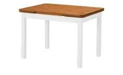 maison bleue Esstisch massiv Carina | 104|cm Weiß / bernsteinfarbig