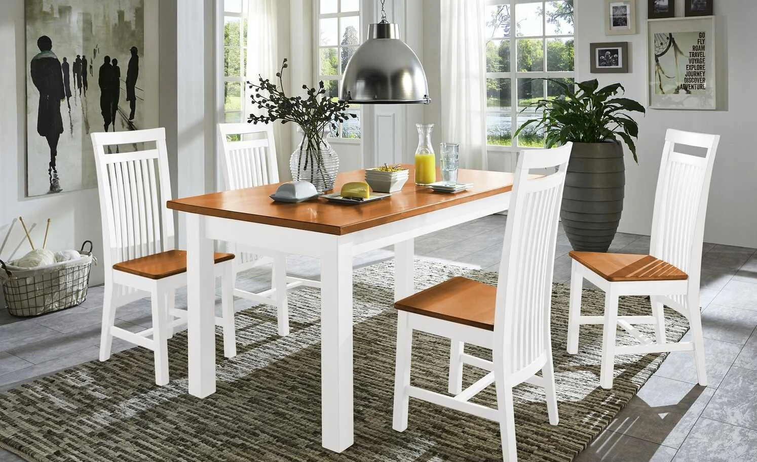 maison bleue Esstisch massiv Bendix | 140|cm Weiß / bernsteinfarbig 3 maison bleue Esstisch massiv Bendix | 140|cm Weiß / bernsteinfarbig