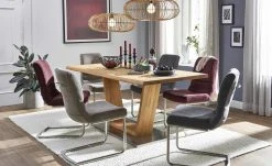 Woodford Säulentisch massiv Ateno | mit Baumkante ca. 200x100 cm