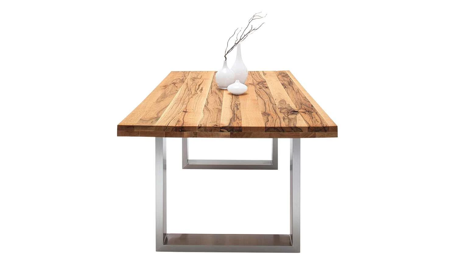 Woodford Kufen-Esstisch massiv Lavello | Wildeiche Edelstahl ca. 260x100 cm 7 Woodford Kufen-Esstisch massiv Lavello | Wildeiche Edelstahl ca. 260x100 cm – Bild 5