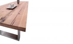 Woodford Kufen-Esstisch massiv Lavello | Eiche Bassano Edelstahl ca. 240x100 cm -Tischety Verkaufe 14309382 5 202102122237