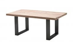 Woodford Kufen-Esstisch massiv Lavello | Eiche gekälkt Anthrazit ca. 200x100 cm