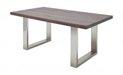 Woodford Kufen-Esstisch massiv Lavello | Eiche verwittert Edelstahl ca. 200x100 cm