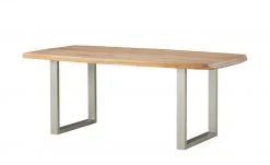Woodford Kufentisch massiv Calotta | 180|cm Natur U-Form Edelstahl