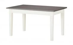 maison bleue Esstisch massiv Fabia | Weiß / Grau 140|cm