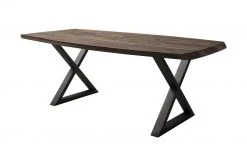 Woodford Kufentisch massiv Calotta | 180|cm Walnut (Braun) X-Form Anthrazit