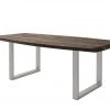 Woodford Kufentisch massiv Calotta | 180|cm Walnut (Braun) U-Form Edelstahl