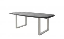 Woodford Kufentisch massiv Calotta | 180|cm Grau sandgestrahlt U-Form Edelstahl