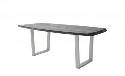 Woodford Kufentisch massiv Calotta | 180|cm Grau sandgestrahlt Trapez-Form Edelstahl