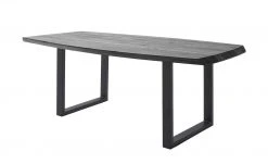 Woodford Kufentisch massiv Calotta | 180|cm Grau sandgestrahlt U-Form Anthrazit