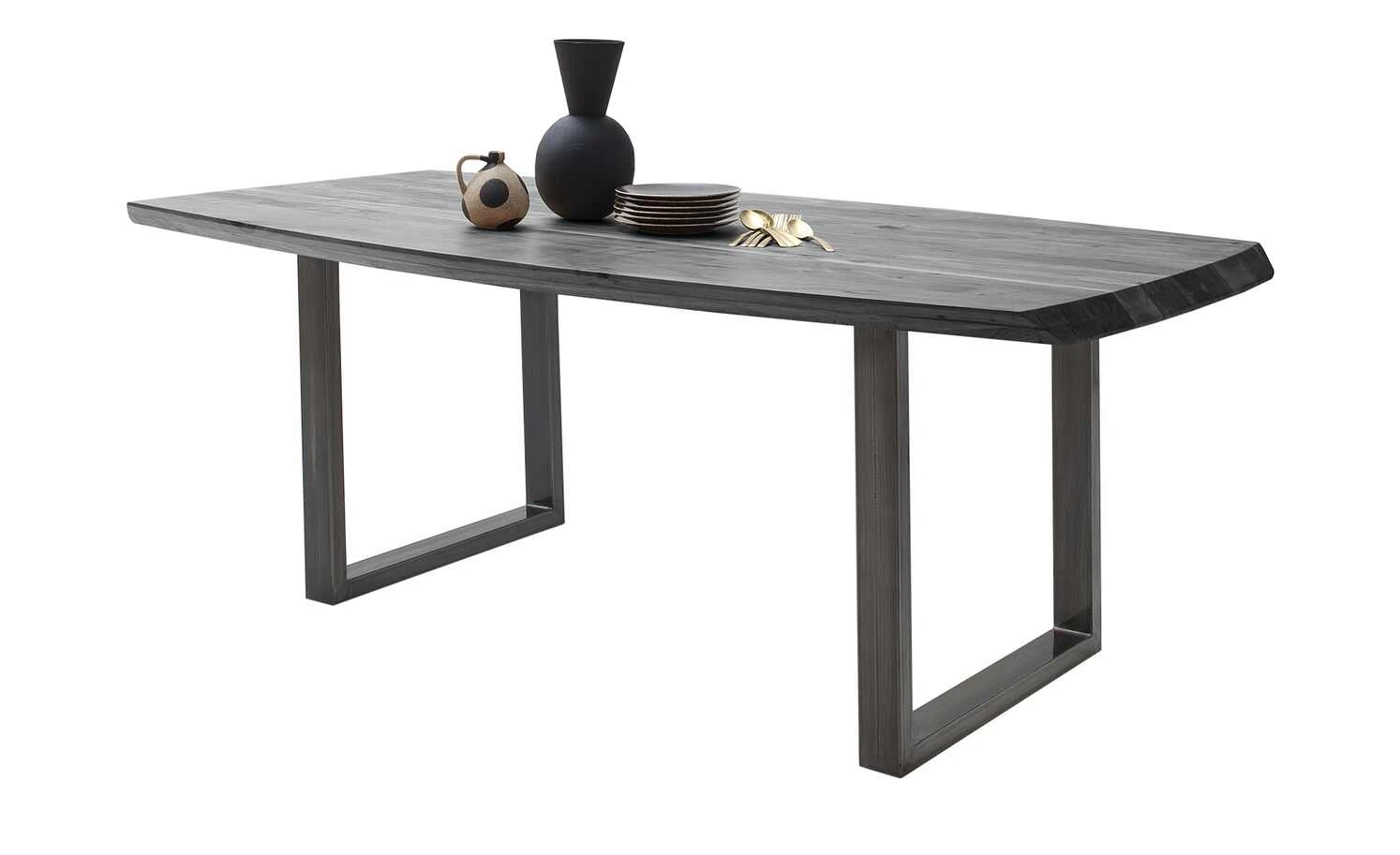 Woodford Kufentisch massiv Calotta | 180|cm Grau sandgestrahlt U-Form Antikgrau 4 Woodford Kufentisch massiv Calotta | 180|cm Grau sandgestrahlt U-Form Antikgrau – Bild 2