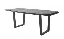 Woodford Kufentisch massiv Calotta | 180|cm Grau sandgestrahlt Trapez-Form Anthrazit