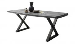 Woodford Kufentisch massiv Calotta | 200|cm Grau sandgestrahlt X-Form Anthrazit -Tischety Verkaufe 15301534 4 202106212233