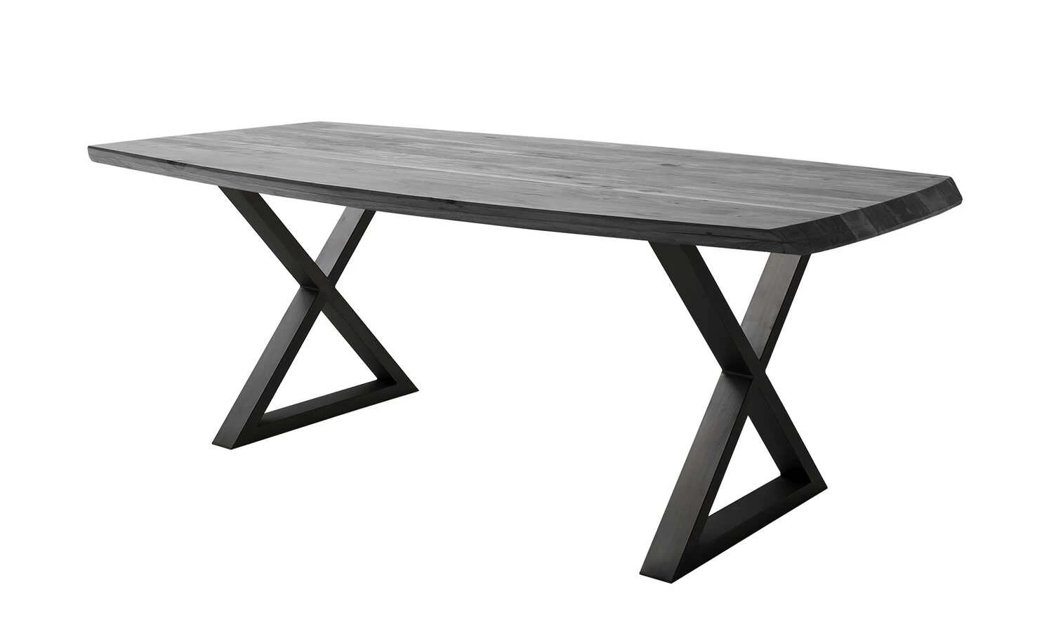 Woodford Kufentisch massiv Calotta | 220|cm Grau sandgestrahlt X-Form Anthrazit 3 Woodford Kufentisch massiv Calotta | 220|cm Grau sandgestrahlt X-Form Anthrazit