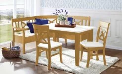 maison bleue Esstisch massiv Florian | laugenfarben / Weiß ca. 120x78 cm