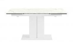 Connubia Säulentisch ausziehbar Pegaso | Marmor Alpi Weiß Schneeweiß