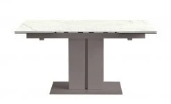 Connubia Säulentisch ausziehbar Pegaso | Marmor Alpi Weiß Taubengrau