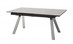 Keramiktisch ausziehbar Quinn | Hellgrau Edelstahl