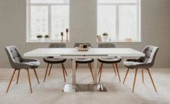 Kulissentisch ausziehbar Kris | Weiß / silberfarben -Tischety Verkaufe 15308857 2 202207192301