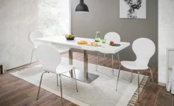 Kulissentisch ausziehbar Kris | Weiß / silberfarben