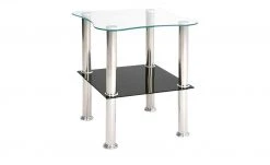 Beistelltisch | Klarglas / Schwarz