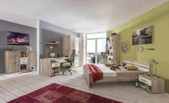 Nachtkommode Caja | Eiche San Remo (Nachbildung) / Alpinweiß